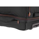 Travelite Basics Rolkoffer met 2 wielen, maat S met stretchplooi, zachte reistas met wielen met extra veel volume, zwart/blauw, 55 cm
