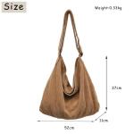 Schoudertas voor dames, grote shopper, tote bag, schoudertas, casual crossbody tas met verstelbare schouderriem, voor school, kantoor, werk, reizen, uitstapjes, winkelen, bruin