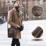 Leren schoudertas voor heren, vintage schoudertas, crossbody bag, messenger bags voor heren, zwart, A-bruin.