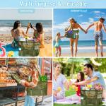 Grote strandtas van mesh voor dames, draagbaar, XXL familie, strandtas voor dames, opvouwbaar en herbruikbaar, grote nettas voor het strand, voor zand, zwemmen, reizen, winkelen, G