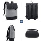Elegante Dames rugzak met 15,6" Laptopvak en USB-Oplaadpoort Waterdichte Rugzak, Anti-diefstaltas voor Reizen, Universiteit, School en Kantoor, Grijs Zwart