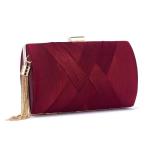 Dames clutch avondtas franjes elegante kettingtas tas clutch tas, bruiloft bruiloft galafeest handtas crossbody schoudertas kleine schoudertas, bordeauxrood (wine red)
