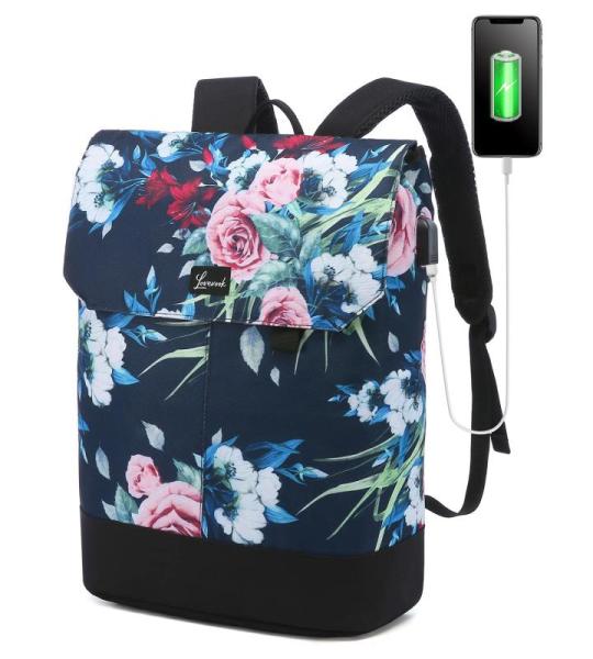 Laptop Rugzak 15,6 Inch Voor Dames, Waterdichte Schooltas met Laptopvak en Usb-oplaadpoort, Anti-diefstal Reisrugzak voor Reizen, College, Kantoor, School, Dagelijks, Blauw