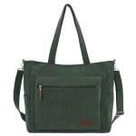 Corduroy draagtas, grote schoudertas voor dames, lichtgewicht casual crossbody handtas met rits voor werk, reizen, winkelen, Groen