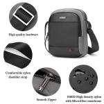 BAIGIO Herentas, schoudertas, klein, voor tablet/iPad 8 inch, heren schoudertas, crossbody bag, reizen met veel vakken, voor sport, reizen, werk