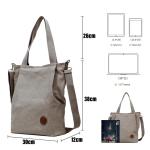 Shoppertas voor dames, schoudertas met ritssluiting, grote handtas, schoudertas voor werk, kantoor, reizen, winkelen, school en dagelijks gebruik, beige-grijs.