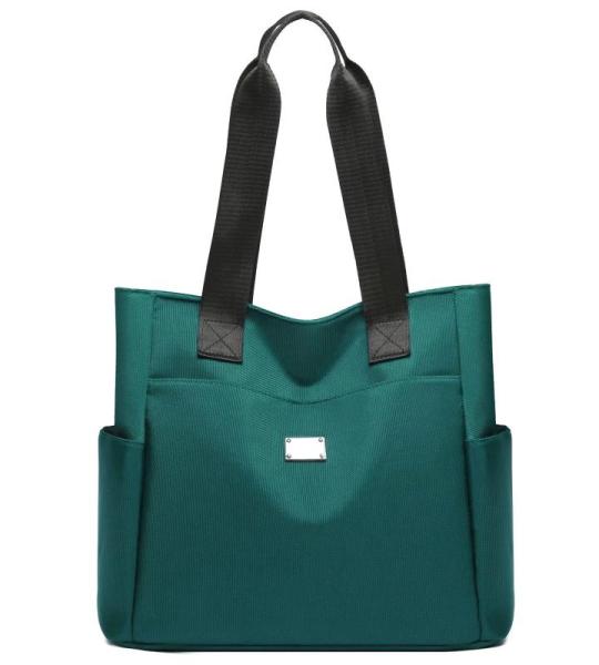 grote schoudertas voor dames, voor dames van lichtgewicht nylon, waterdichte Oxford-stof, damesshopper met meerdere zakken, geschikt voor winkelen, reizen, werk, kantoor (groen)