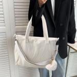 Tote Bag Shoppertas voor dames, grote handtas, corduroy, grote tas, beige, schoudertas, groot, dames, totes, esthetisch, voor universiteit, school, werk, kantoor, reizen, winkelen,