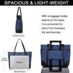 Laptoptas voor dames, ChaseChic waterdichte grote shopper klassieke leraressentas schoudertas voor school, 15,6" werktas met bagageriem donkerblauw
