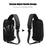 FANDARE Diefstalbeveiliging, borsttas, slingrugzak, casual dagrugzak met USB, voor heren en dames, schoudertas, voor outdoor, sport, wandelen, fietsen, reizen, waterdicht polyester