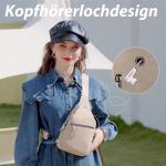 Sling Bag Borsttas voor dames, PU-leer, crossbody bag, kleine schoudertas, stijlvolle heuptas, schoudertas, sling-rugzak voor reizen, fietsen, wandelen, outdoorsport, winkelen, Apr