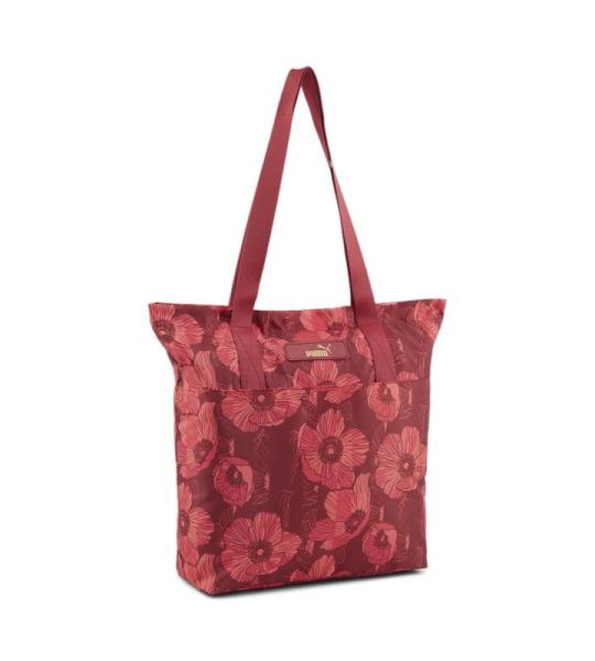 core pop shopper dames, Intense rood-bloemen-Aop, Eén maat