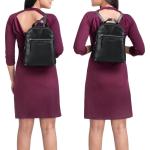 'Amira' Leren Rugzak Dames Vintage Kleine Daypack Tas Leer Handtas voor 10.1 Inch iPad Tablet Damesrugzak voor Stad Uitgaan Winkelen Dagrugzak, Kleur:zwart