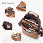 Grote Heren Lederen Handtas Schoudertas IPAD Zakelijke tas Cross Body Casual Sling Organizer Reistas met verstelbare schouderriem Bruin