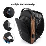 Man tas Leren schoudertas Rugzak Heren messengertas Borstzak Crossbody Schoudertas Dagrugzak Rugzak Voor Zakelijk Buitensporten Wandelen Camping Reizen