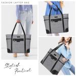 Laptoptas voor dames, ChaseChic waterdichte grote shopper klassieke leraressentas schoudertas voor school, 15,6" werktas met bagageriem antraciet