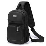 Borsttas met USB-oplaadpoort Sling Bag met verstelbare zakelijke schoudertas Crossbodytas Waterdicht voor Wandelen Reizen Man Vrouw Zwart