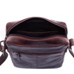 Dublin Schoudertas van premium leer, kleine handtas/schouderriem, voor heren en dames, handgemaakte schoudertas, bruin (kastanje), Small