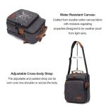 Mens Messenger Schoudertas voor 13.3 inch Laptop/12.9 inch iPad Pro, Kleine Canvas Cross Body Flight Bag voor Werk, Grijs, 13.3", Canvas Crossbody schoudertas