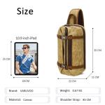 VARLIVOO Retro borstzak heren schoudertas reizen sling bag schoudertas 10,9 inch tablet schouder rugzak crossbody pack voor sport fietsen wandelen waterdicht canvas daypack, geel, 