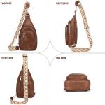 Borstzak voor dames, sling bag, 2-in-1 rugzak, klein, met 2 afneembare schouderbanden, PU-leer, crossbody tas, schoudertas, handtas, schoudertas, diefstalbestendig, Abrikozengrijs