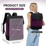 Rugzak, voor dames, meisjes en tieners, met laptopvak voor 15,6 inch laptop, schoolrugzak, met USB-oplaadpoort, waterdicht, dagrugzak, elegant, voor school, universiteit, reizen, w