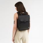 Sydney Premium rugzak van leer, kleine dagrugzak, handtas voor dames, zwart, zwart, Eén maat, Minimalistisch