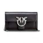 Love ONE portemonnee C Vitello SETA voor dames, Z99o_nero-old Zilver