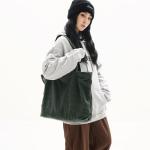 Uniseks schoudertas voor dames, tote bag, corduroy tas, grote schoudertas, shopper, handtas, casual, crossbody tas voor school, universiteit, kantoor, werk, reizen, uitstapjes, win