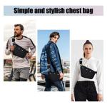 Multi-pocket borstzak voor heren, anti-diefstal, schoudertas voor heren, sling crossbody schoudertas voor heren, klein, voor buiten, reizen, wandelen, joggen, zwart, Medium