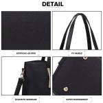 Handtas voor dames, shopper, handtas voor dames, middelgroot, schoudertassen, 2-delige set, zwart, Eén Maat