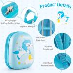 DREAMADE 2-delige kinderkoffer & rugzak, kinderkofferset, kindertrolley, handbagage, reisbagage, harde koffer voor kinderen, Blauwe eenhoorn 2, kinderkoffer set