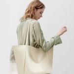 Grote draagtassen voor dames dames top handvat handtassen PU leer met rits voor werk, winkelen, school, reizen, Beige, Large