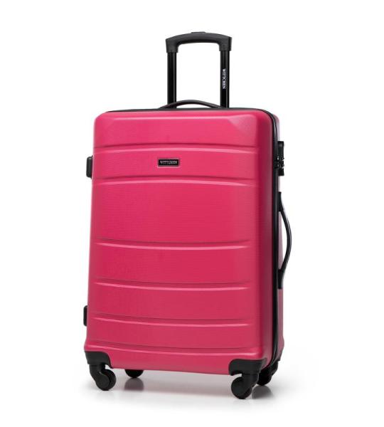 WITTCHEN reiskoffer, rolkoffer, trolley, roze, middelgrote koffer