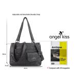 Leren dameshandtas, schoudertas, handtassen, waterdichte draagtas, multifunctionele hengseltas, schoudertas, groot, voor werk, school, shopper, reizen, Beau Noir, Modieus
