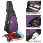 Small Sling Bag Lightweight Crossbody Bag for Women Rucksack for Men Running Backpack Travel Chest Pack Shoulder Daypack for Hiking Outdoor Gym Work Sports Black/Purple