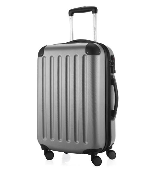 HAUPTSTADTKOFFER - Spree - koffer met harde schaal, trolley, rolkoffer, reiskoffer, 4 dubbele wielen, zilver, hand