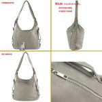 - T249 - ital. Dames rugzak tas 2 in 1 leer, Oudroze, Medium