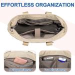 Puffer Tote Bag voor Vrouwen, Utility Work Gewatteerde Puffy Tote Portemonnee met Compartiment Handtas, Beige