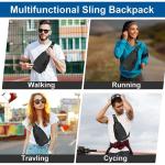 Schoudertas met opening voor hoofdtelefoon, waterdichte borsttas, borsttas, meerdere vakken, sling rugzak, anti-diefstal, multifunctionele crossbody tas, voor wandelen, reizen, kli