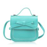PU Lederen Messenger Kinderen Tas, Crossbody Tas met Strik, Meisjes Handtas met Strik, voor Feest, Winkelen, Fotografie, Performance (Lichtblauw)