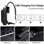 Borsttas, sling bag, zakelijke schoudertas met USB-oplaadpoort, wachtwoordbescherming, crossbody bag, schoudertas, waterdicht, voor reizen, wandelen, meerdere tassen, sling-dagrugz