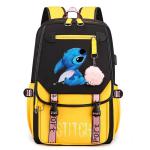 Stitch Premium rugzak voor middelbare scholieren, schoolrugzak, reistas voor jongens en meisjes, met netvak aan de zijkant en voorvak met ritssluiting, meerkleurig, 47 cm (hoogte),