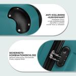 BEIBYE Koffer met harde schaal, trolley, rolkoffer, reiskoffer, veiligheid, cijferslot, dubbele wielen, ABS-materiaal, handbagage, 4 wielen, M-L-XL-set, donkergroen