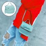 PU Lederen Messenger Kinderen Tas, Crossbody Tas met Strik, Meisjes Handtas met Strik, voor Feest, Winkelen, Fotografie, Performance (Lichtblauw)