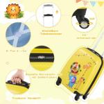 DREAMADE 2-delige kinderkoffer & rugzak, kinderkofferset, kindertrolley, handbagage, reisbagage, harde koffer voor kinderen, leeuw, kinderkoffer set