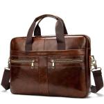 CHDWEY Umhängetaschen für Herren Business-Männer-Aktenkoffer-Leder-Mann-Tasche große Kapazität Herrenhandtaschen-Umhängetasche(Coffee)