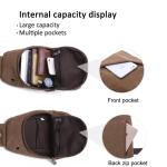FANDARE Sling Bag met hoofdtelefoonopening voor studenten, party, outdoor, multifunctionele schoudertas voor dames en heren, slijtvast canvas, zwart, Casual
