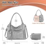 BAIGIO 2-delige handtassen voor dames, schoudertas, grote shoppertas, PU-leer, schoudertas, draagtas, hengseltas, cadeau, tote bag set met portemonnee, ritssluiting, voor kantoor, 