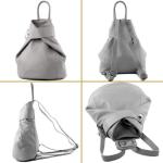 - T179 - ital dames rugzak tas gemaakt van leer, Kleur: Paars Rood, Paars, M